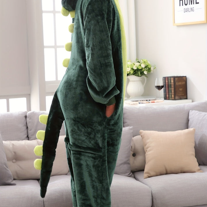 one piece Cozy Dinosaur Hooded Pajamas for Men and Women - Perfect for Parties and Cosplay
