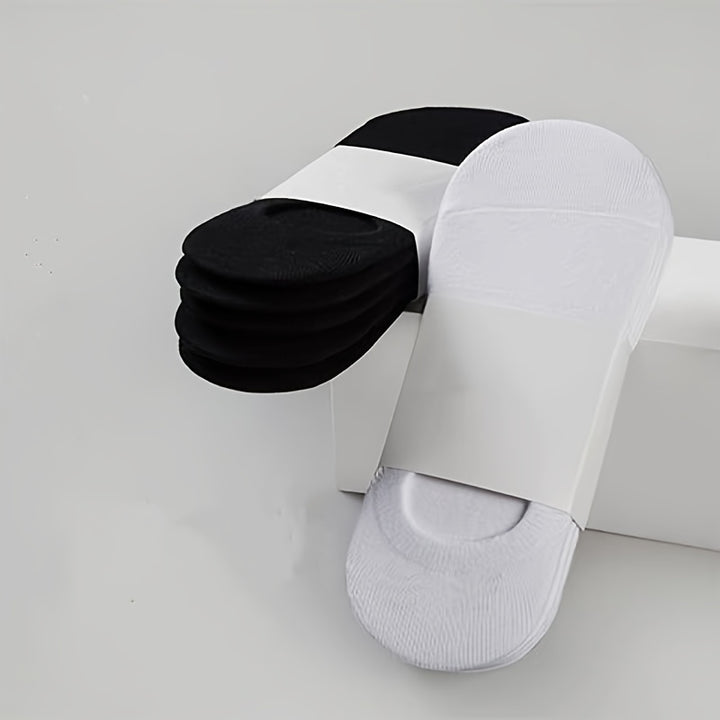 3/5/10 Pairs Men's Cotton Blend Plain Color Breathable Sweat Resistant Anti-odor No Show Socks