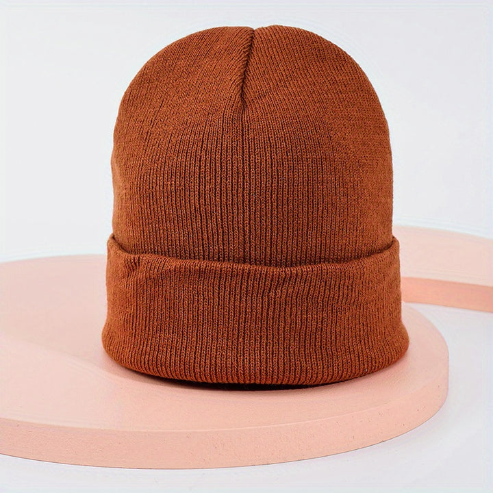 Trendy Candy Color Basic Beanie Simple Casual Knit Hats Elastic Coldproof Skull Cap Cuffed Beanies For Women Men Autumn & Winter