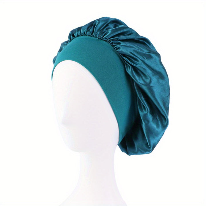 Elastic Band Satin Bonnet - Silky, Extra Large, For Night, Bath, Brimmed Hat, Soft and Comfortable