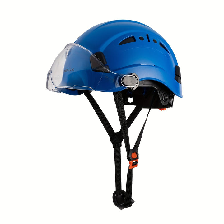 High-Quality ABS Construction Hard Hat with Goggles - Adjustable, Breathable Safety Helmet for Workers