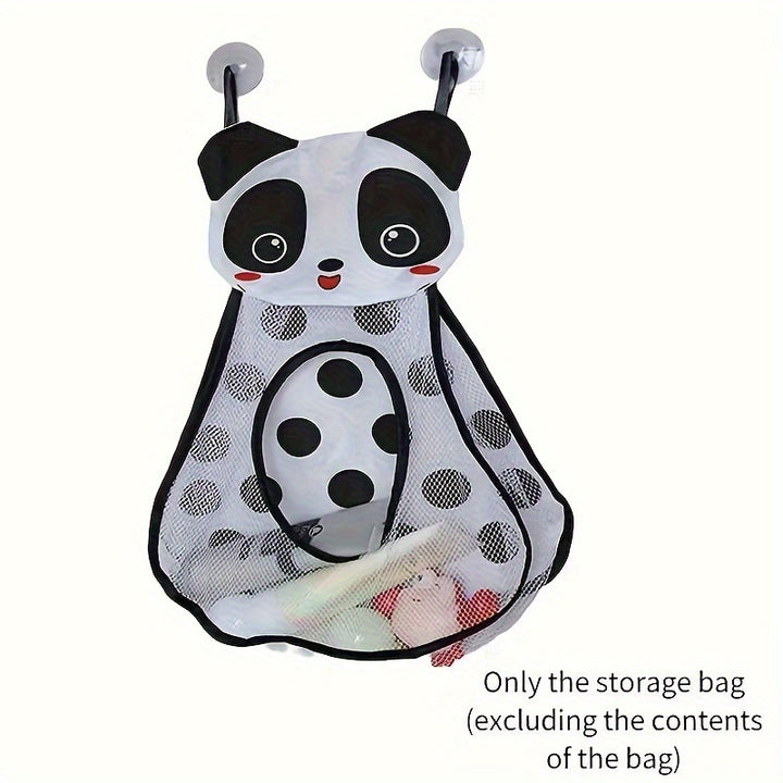 1Pc/2pcs Kawaii Animal Design Mesh Toys Storage Hanging Bag, Versatile Bathroom Wall Mounted Organizer