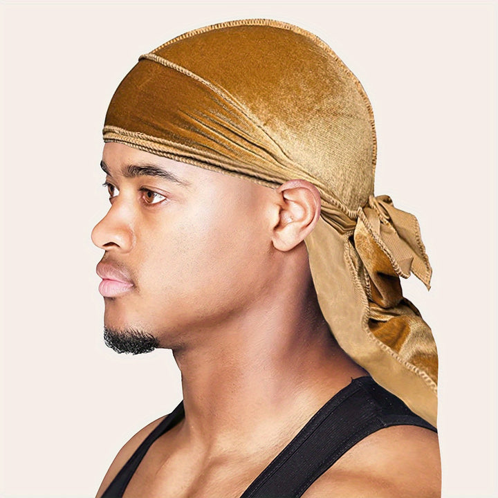 Velvet Durags for Men and Women - Soft and Comfortable Shower Cap with Long Tail and Wide Straps - Perfect for Protecting Hair and Styling - Bathroom Accessories