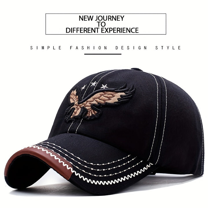 1pc Unisex Sunshade Breathable Baseball Cap With Eagle Embroidery For Outdoor Sport, Ideal choice for Gifts