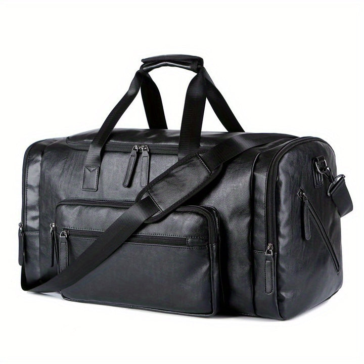 Large Weekend Bag Men Quality PU Leather Travel Carry On Luggage Bag Duffel Handbag Casual Traveling Tote