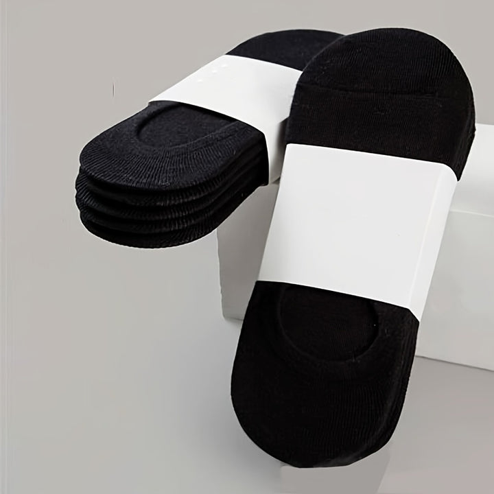 3/5/10 Pairs Men's Cotton Blend Plain Color Breathable Sweat Resistant Anti-odor No Show Socks