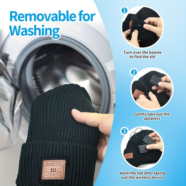 Snow Skiing Warm Wireless Beanie Hat Cold proof Music Earphone Ear Protector Woolen Hat