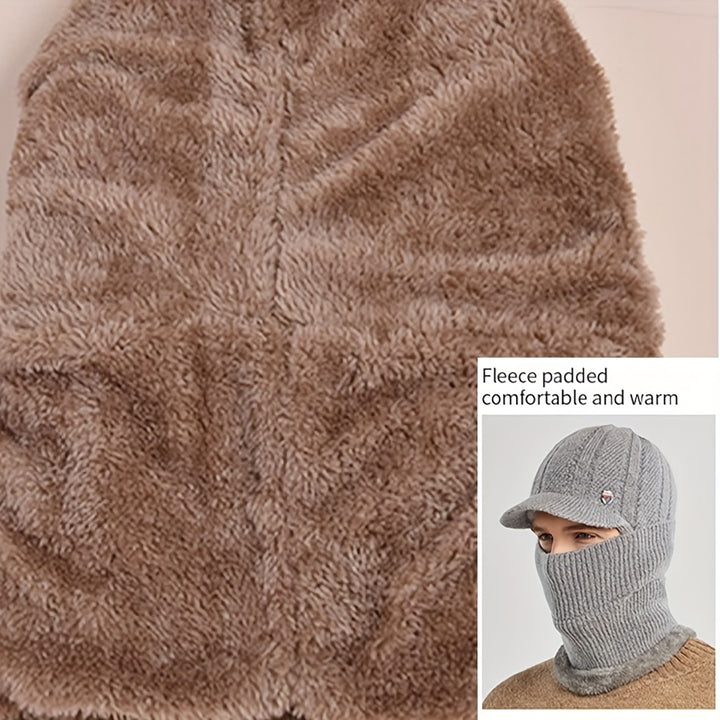 Winter 2 In 1 Set, Balaclava Neck Warmers Knitted Hat Beanie Face Cover Cap For Men And Women, Ear Protection Knitted Hat Neck Cover