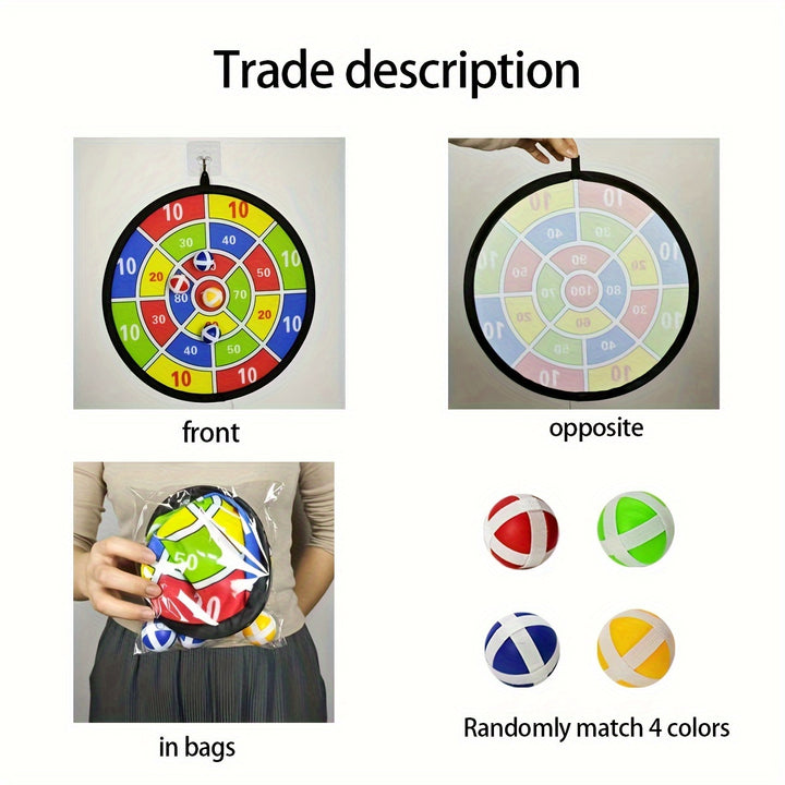 12pcs Sticky Ball Dart Plate Set, Indoor Outdoor Toys, Parent-child Interaction, Birthday Gift, Party Game Supplies