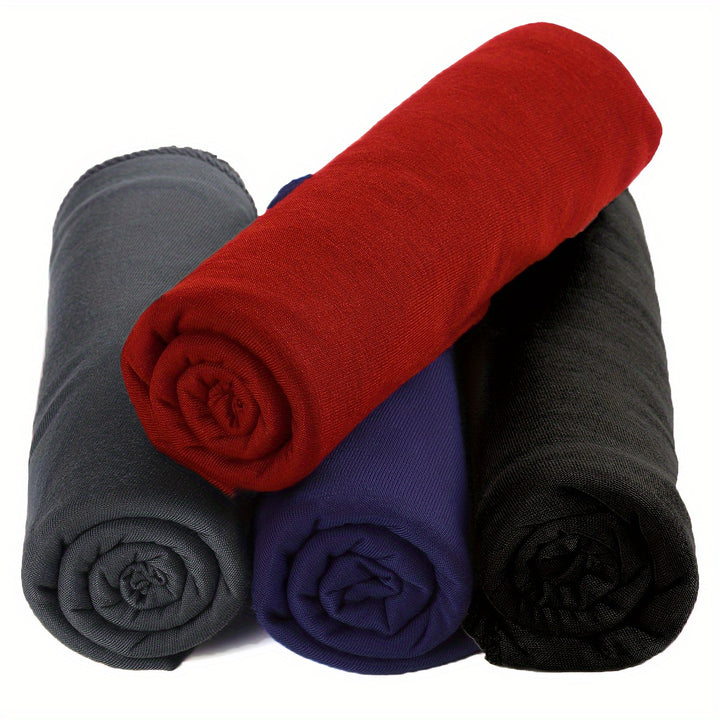 1pc/4pcs Ultra Soft Boho Pleated Head Wrap Turban Cap - Elegant Solid Color, Extra Long, Breathable Head Band Tie for Women