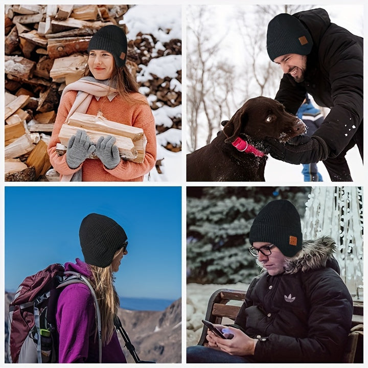 Snow Skiing Warm Wireless Beanie Hat Cold proof Music Earphone Ear Protector Woolen Hat