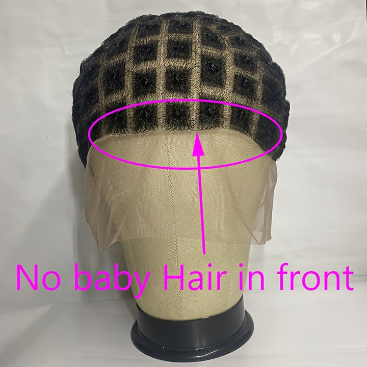 [Natural Braided Wig with Bangs] 95 Sections Glueless Full HD Lace Crochet Wig Cap for Women - Natural Looking Braided Wig with Bangs, Easy Sew-in, Black Braid Material, Free Hooks Included