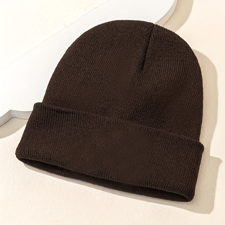 Trendy Candy Color Basic Beanie Simple Casual Knit Hats Elastic Coldproof Skull Cap Cuffed Beanies For Women Men Autumn & Winter