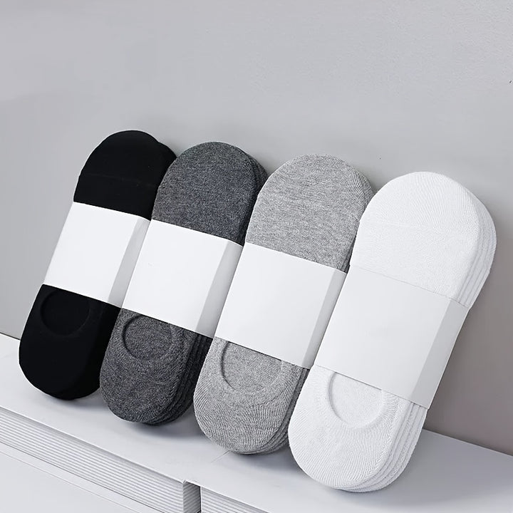 3/5/10 Pairs Men's Cotton Blend Plain Color Breathable Sweat Resistant Anti-odor No Show Socks
