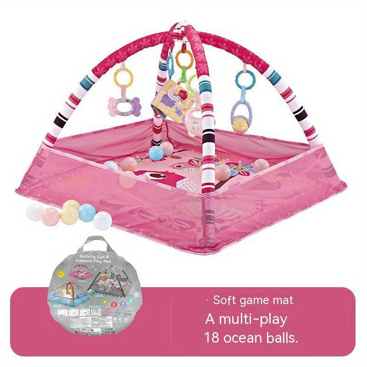 18-in-1 Fun for Little Explorers!
This baby activity gym set includes a soft crawling mat, ball pit, safety fence, and sensory toys—designed to support movement, coordination, and early learning. Perfect for newborns and toddlers.👶