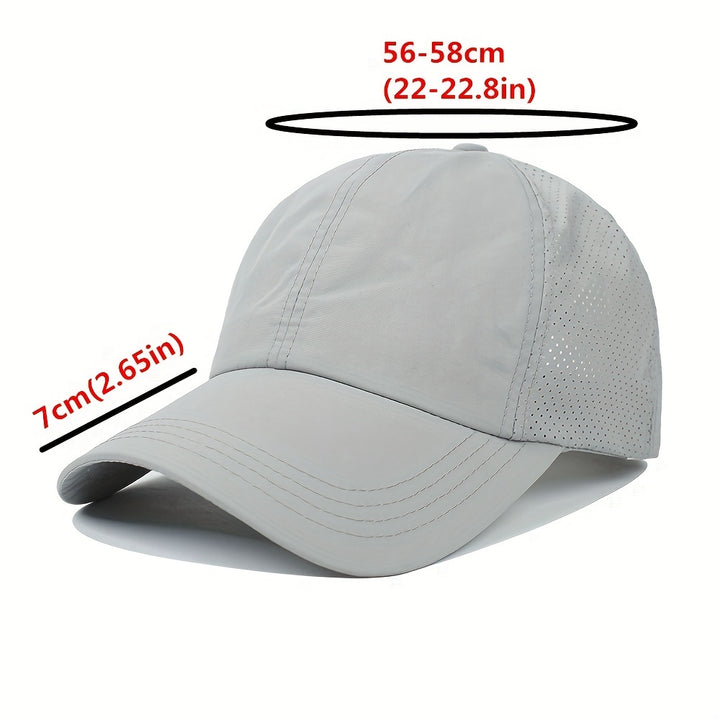 [1X Summer Cap] 1X Quick-Dry Summer Baseball Cap | Men's Ponytail Sun Protection Hat, Women's Sports Cap, Camping Hat