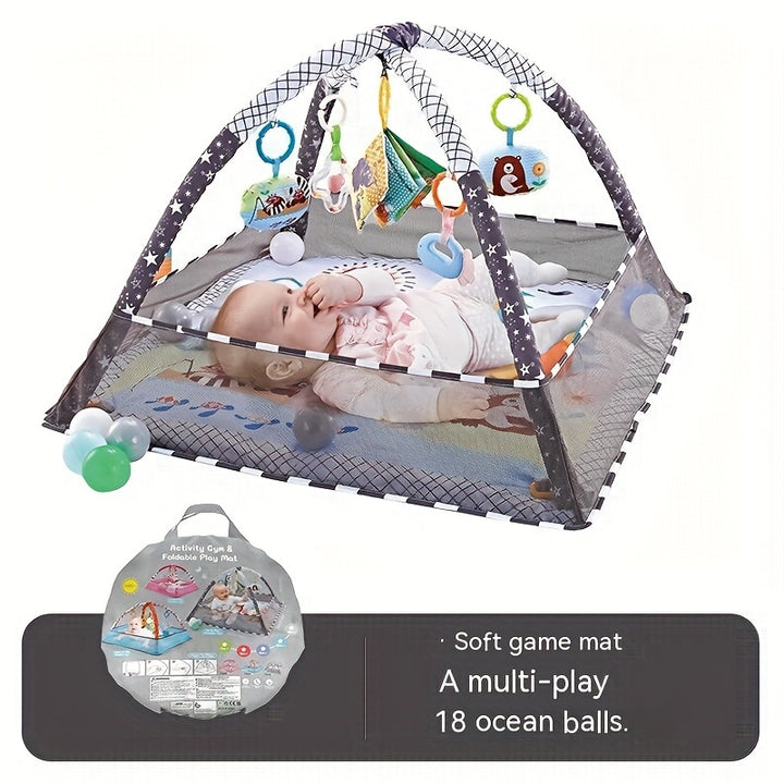 18-in-1 Fun for Little Explorers!
This baby activity gym set includes a soft crawling mat, ball pit, safety fence, and sensory toys—designed to support movement, coordination, and early learning. Perfect for newborns and toddlers.👶