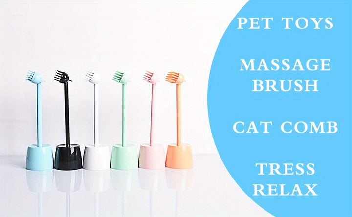 6 Colors Interactive Cat Massager Brush Toys Washable Puppy Cat Comb Remover Floating Hair Grooming Tool Cat Accessories Pet