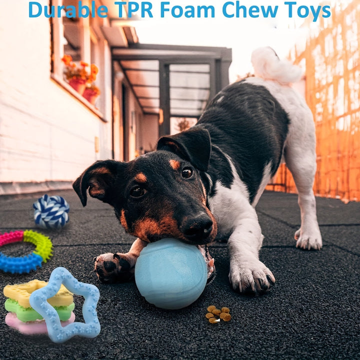 20 Packs Puppy Chew Toys - Dog Teething Toys For Puppies, Puppy Toys Teething Rings And Durable Ropes, Blue Rubber Toy Bundle For Small Dogs, Cute Interactive Dog Balls For Small Breed