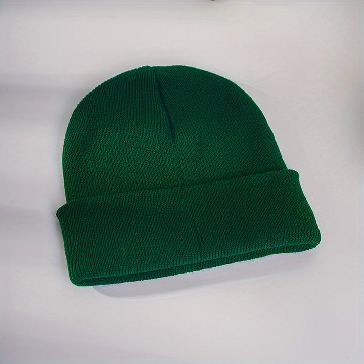Trendy Candy Color Basic Beanie Simple Casual Knit Hats Elastic Coldproof Skull Cap Cuffed Beanies For Women Men Autumn & Winter