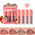 4 Pcs Strawberry Matte Lipstick Set - Lip Stains with Waterproof, Non-Stick, Velvety Finish and Long-Lasting Lip Glaze - Perfect Valentine's Day Gifts for Women with Lip Care Benefits